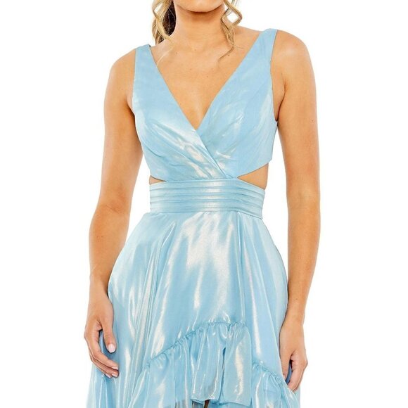 MAC DUGGAL High-Low Ruffle Gown in Powder Blue Size US 0 - Picture 8 of 10